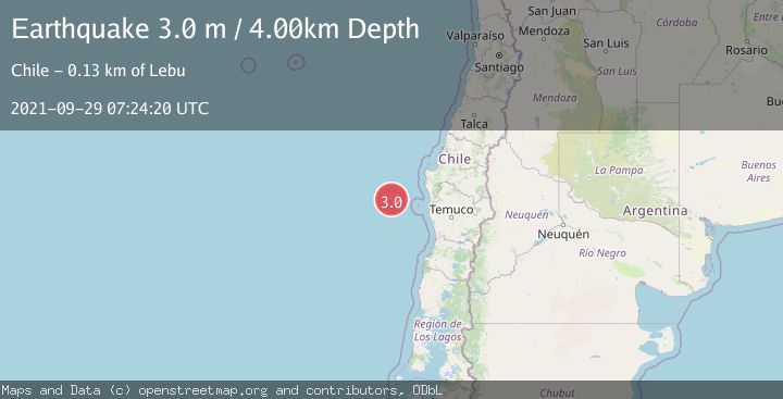Map of OFF COAST OF ARAUCANIA, CHILE