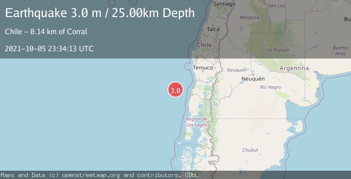 Map of OFF COAST OF LOS LAGOS, CHILE