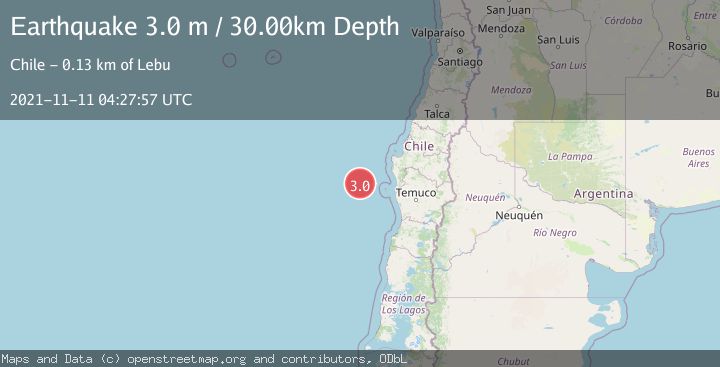Map of OFF COAST OF ARAUCANIA, CHILE