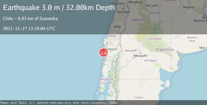 Map of OFFSHORE ARAUCANIA, CHILE