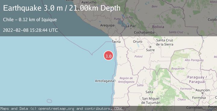 Map of OFF COAST OF TARAPACA, CHILE