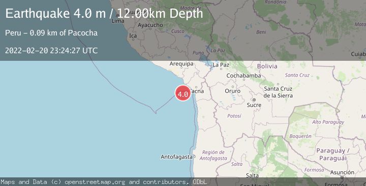 Map of OFF COAST OF TARAPACA, CHILE