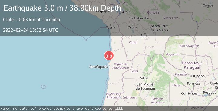 Map of OFFSHORE ANTOFAGASTA, CHILE