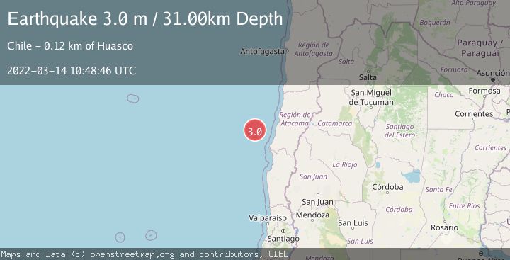 Map of OFF COAST OF ATACAMA, CHILE