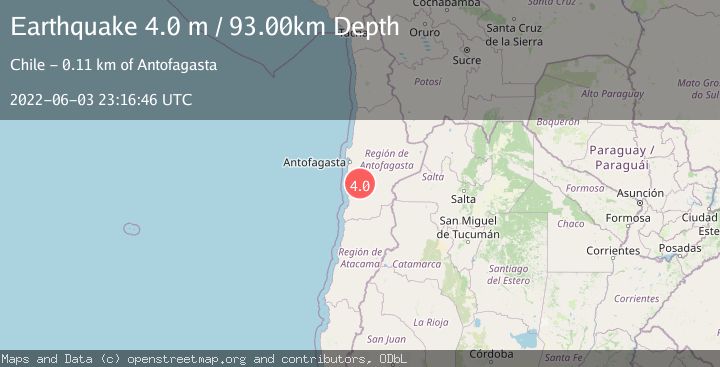 Map of ANTOFAGASTA, CHILE