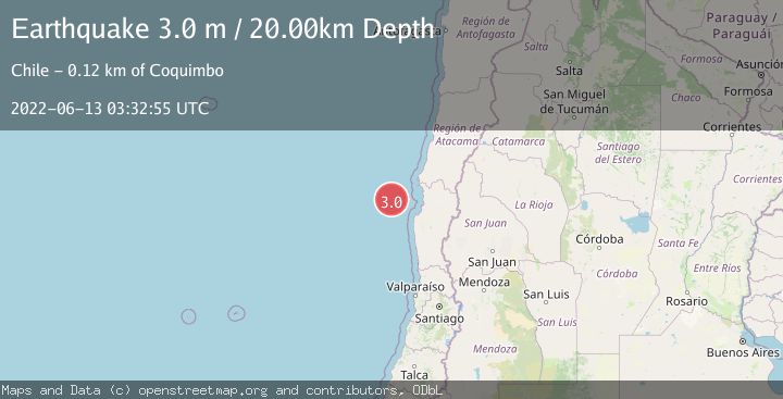 Map of OFF COAST OF COQUIMBO, CHILE