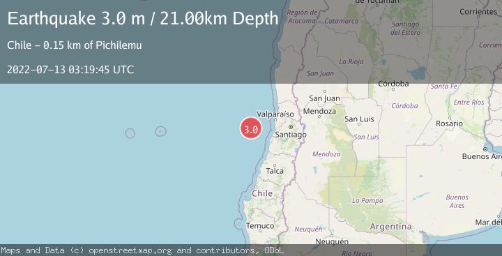 Map of OFF COAST OF VALPARAISO, CHILE