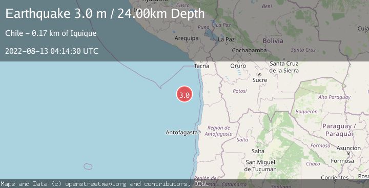 Map of OFF COAST OF TARAPACA, CHILE