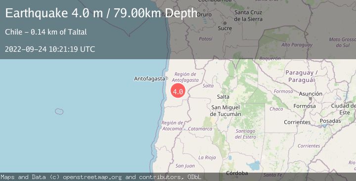 Map of ANTOFAGASTA, CHILE
