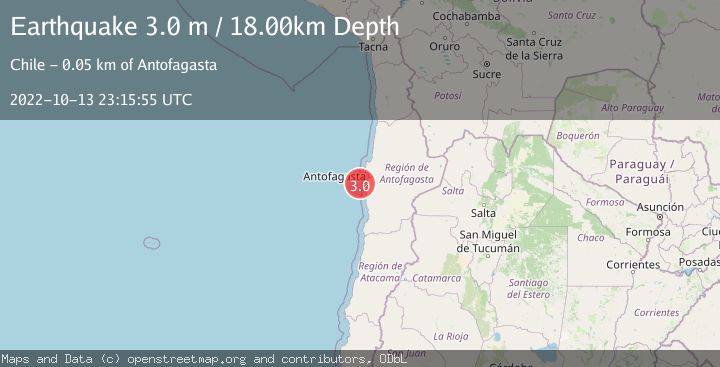 Map of OFFSHORE ANTOFAGASTA, CHILE
