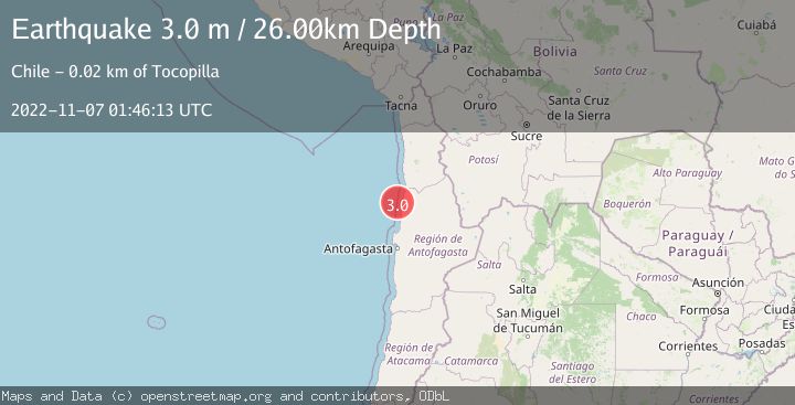 Map of OFFSHORE ANTOFAGASTA, CHILE