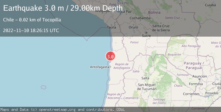 Map of OFFSHORE ANTOFAGASTA, CHILE