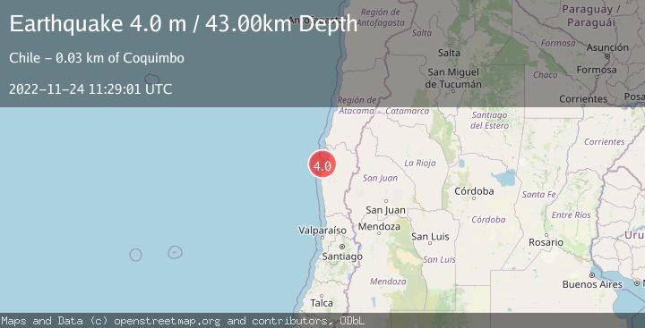 Map of OFFSHORE COQUIMBO, CHILE