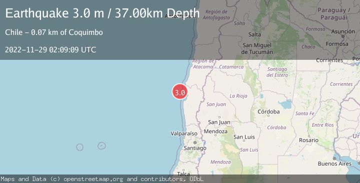 Map of OFFSHORE COQUIMBO, CHILE