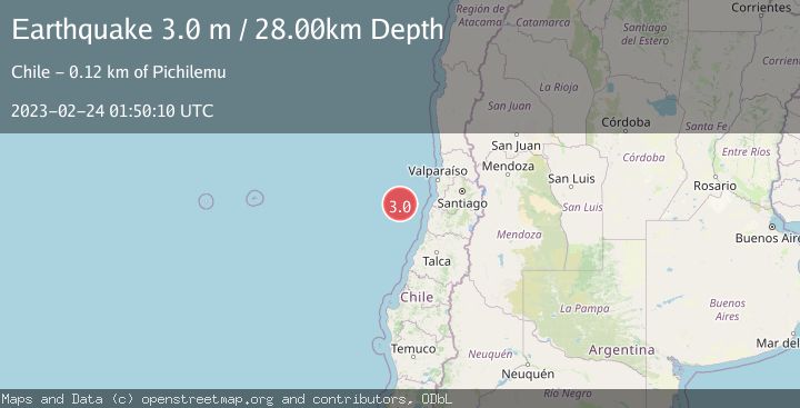 Map of OFF COAST OF VALPARAISO, CHILE