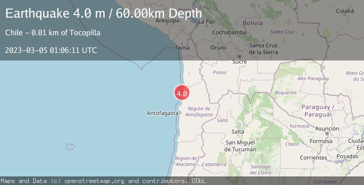 Map of OFFSHORE ANTOFAGASTA, CHILE