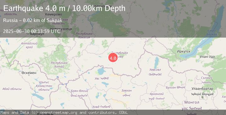 Map of SOUTHWESTERN SIBERIA, RUSSIA