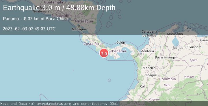 Map of PANAMA-COSTA RICA BORDER REGION