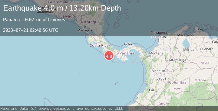 Map of PANAMA-COSTA RICA BORDER REGION