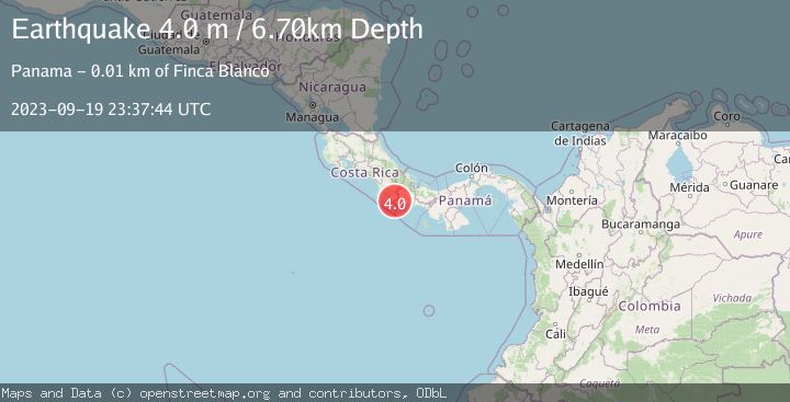 Map of PANAMA-COSTA RICA BORDER REGION