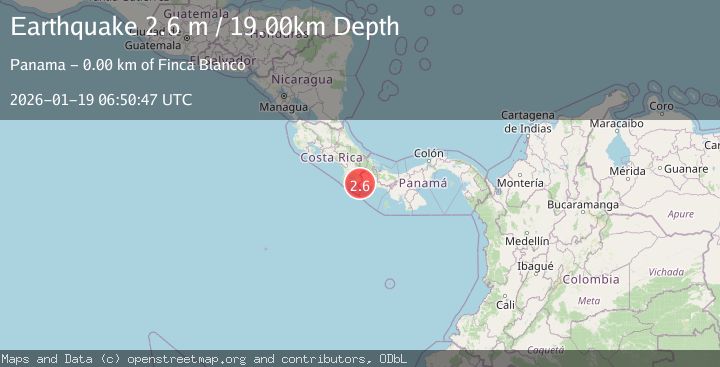 Map of PANAMA-COSTA RICA BORDER REGION