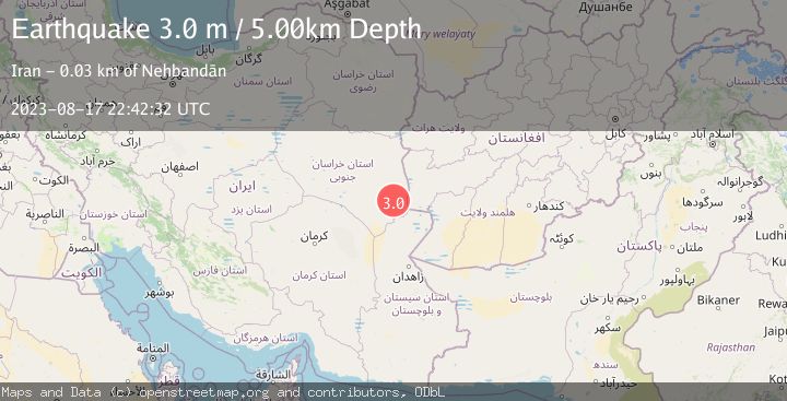 Map of EASTERN IRAN