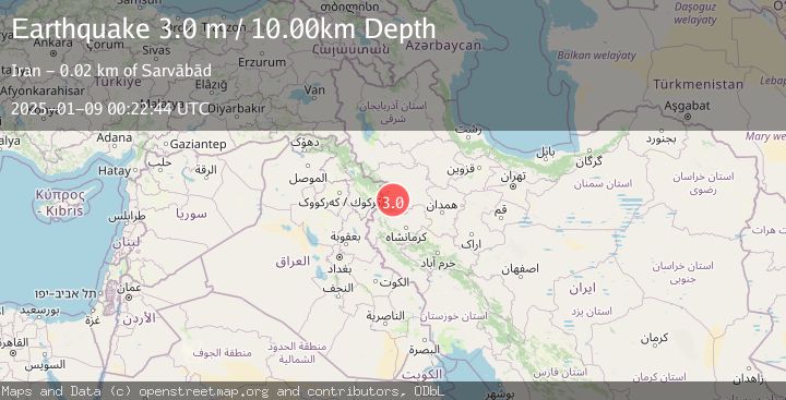 Map of IRAN-IRAQ BORDER REGION