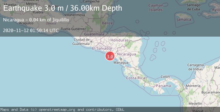Map of NEAR COAST OF NICARAGUA