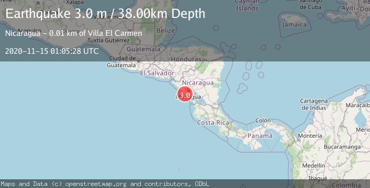 Map of NEAR COAST OF NICARAGUA