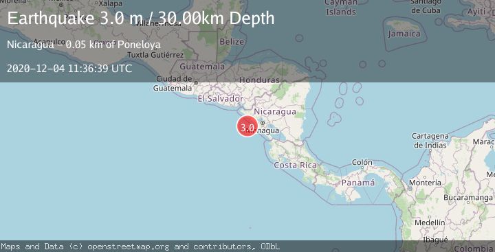 Map of NEAR COAST OF NICARAGUA