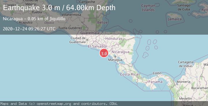 Map of NEAR COAST OF NICARAGUA