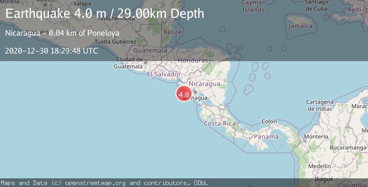 Map of NEAR COAST OF NICARAGUA