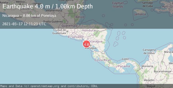 Map of NEAR COAST OF NICARAGUA