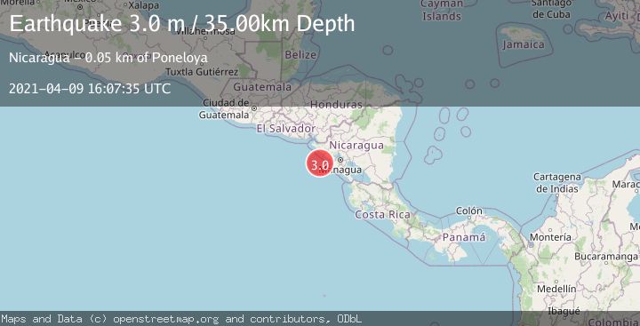 Map of NEAR COAST OF NICARAGUA