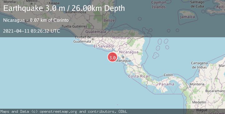 Map of NEAR COAST OF NICARAGUA