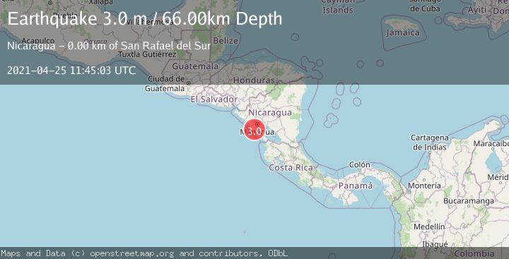 Map of NEAR COAST OF NICARAGUA