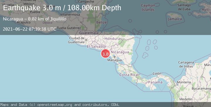 Map of NEAR COAST OF NICARAGUA