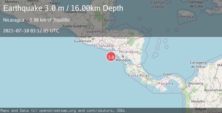 Map of NEAR COAST OF NICARAGUA