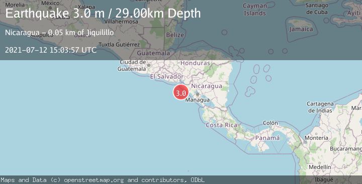 Map of NEAR COAST OF NICARAGUA