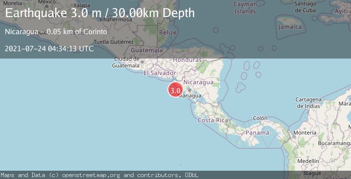 Map of NEAR COAST OF NICARAGUA