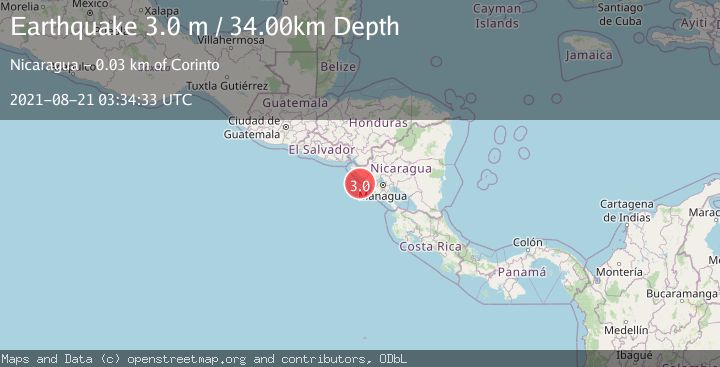 Map of NEAR COAST OF NICARAGUA