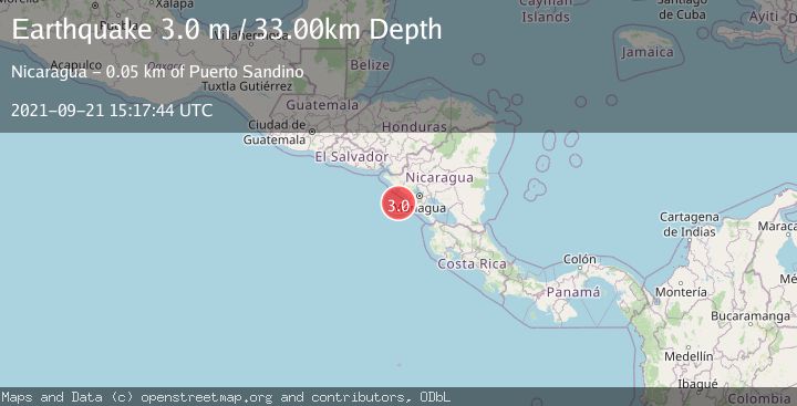 Map of NEAR COAST OF NICARAGUA