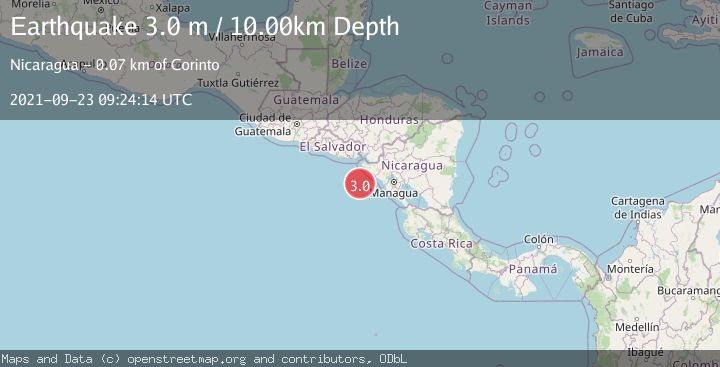 Map of NEAR COAST OF NICARAGUA