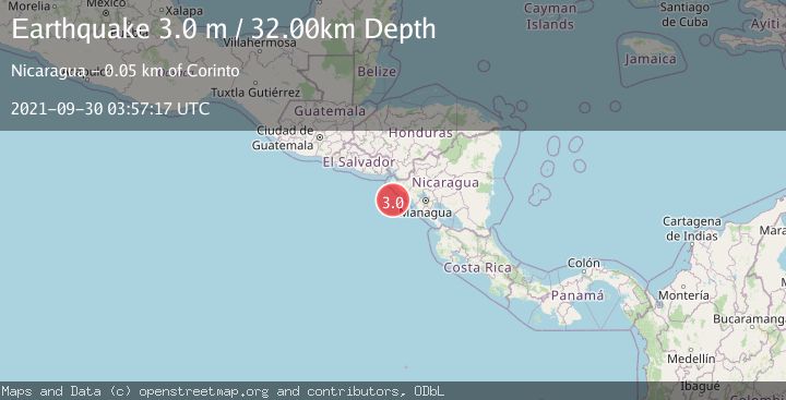 Map of NEAR COAST OF NICARAGUA