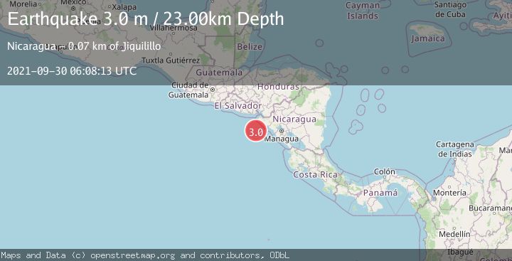Map of NEAR COAST OF NICARAGUA