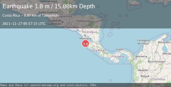 Map of OFF COAST OF COSTA RICA