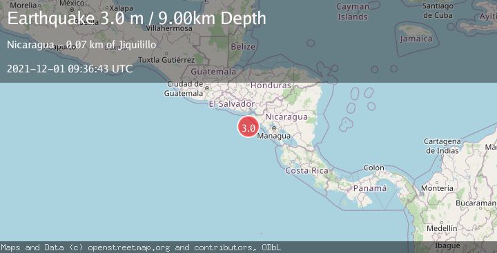 Map of NEAR COAST OF NICARAGUA