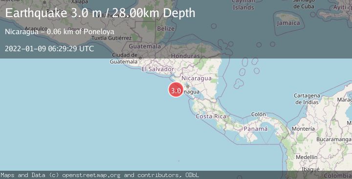 Map of NEAR COAST OF NICARAGUA