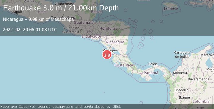Map of NEAR COAST OF NICARAGUA