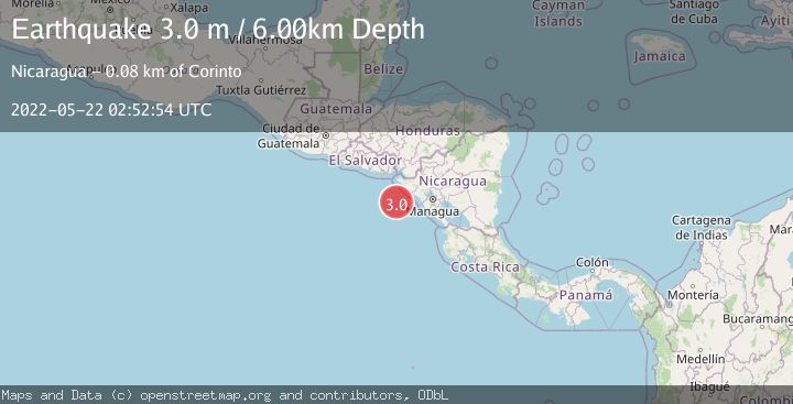 Map of NEAR COAST OF NICARAGUA